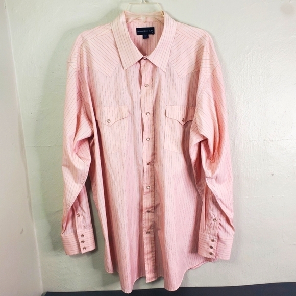 Vintage Panhandle Slim Mens Size 18 x 37 Button Down Western Shirt Pearl Snaps - Picture 1 of 16
